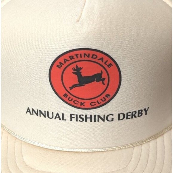 Martindale Buck Club Patch Fishing Derby Hat White‎ Snapback Mesh Cap Trucker - Picture 5 of 5